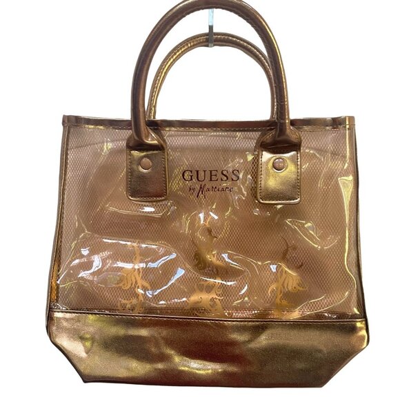Guess By Marciano Tote Clear Mini Bronze Small Handbag Designer Purse 90s Y2k - Picture 2 of 12